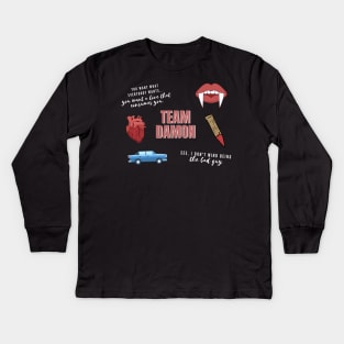 Team Damon Vampire Pack Kids Long Sleeve T-Shirt